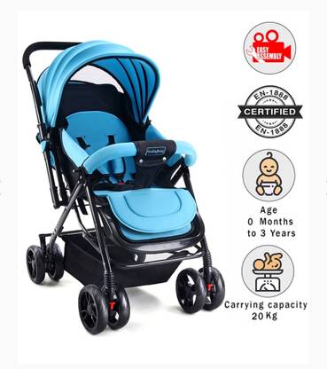 FUSSY Babyhug symphony stroller with reversible handle & mosquito net Pram
