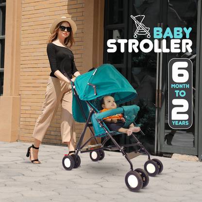 NHR Baby Stroller/Pram Easy to Fold with Umbrella Fold Canopy 6 to 2 years, Kids Stroller