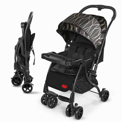 LuvLap Sunshine Plus Stroller / Pram with Reversible handlebar, 5 point harness Stroller
