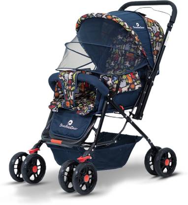 StarAndDaisy Reversible Baby Stroller and Pram with Mosquito Net and Wheel Breaks Stroller