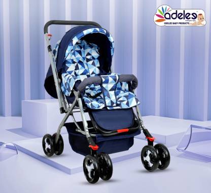 ODELEE Adjustable Backrest, 360° Swivel Wheel , Reversible Handlebar Baby Pram Stroller