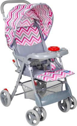 MeeMee Baby Stroller for 0-3 Years with Feeding Tray| Rear Brakes and Quick Fold Pram