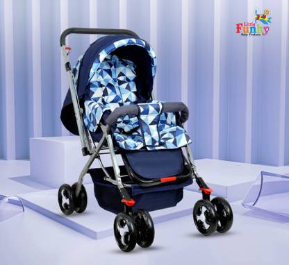Little Funky Adjustable backrest, 360° Swivel Wheel , Reversible Handlebar Pram Stroller