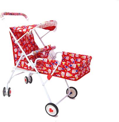 Ezaakart Baby Stroller With Safety Harness And Reversible Handle Bar Stroller (3, RED) Stroller