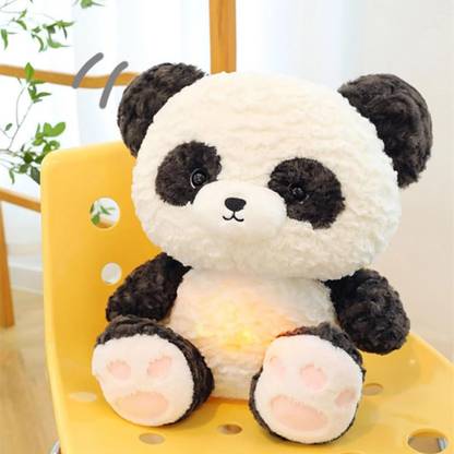 tinytotem Breathing Teddy Panda 30 cm Motion Light Music Soothing Breathing Teddy Bear  - 30 cm