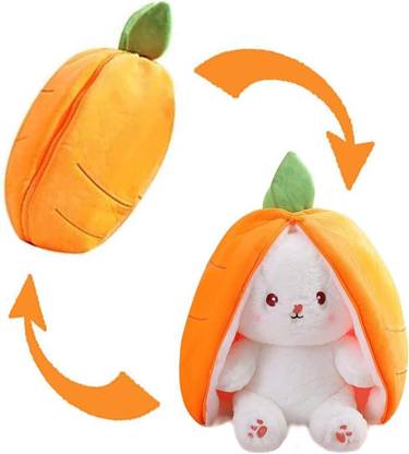 KIDOLOGY Plush Toy Pillow Reversible Bunny Soft Toy For Kids  - 35 cm