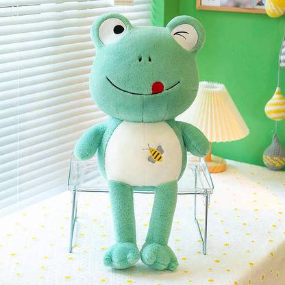 Teddy Daddy Cute Stuffed Frog Soft Toy For Kids ( Green - 1 single piece )  - 35 cm