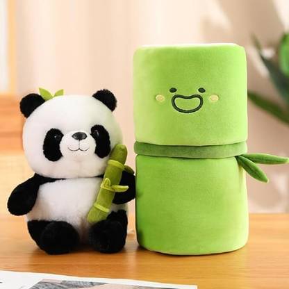 AVITOSH CREATIONS Avitosh Panda with Bamboo Soft toy  - 26 cm