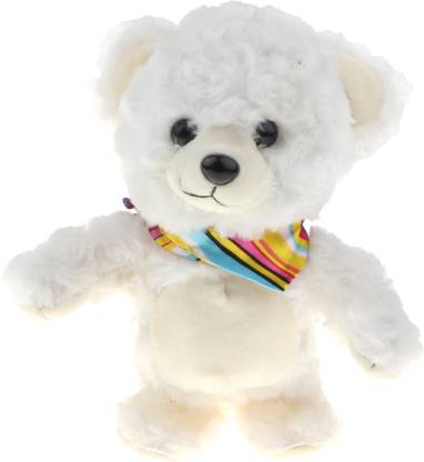 BNF 8\ Soft Plush Talking Walking Bear Doll, Repeats What You Say, White  - 10 cm