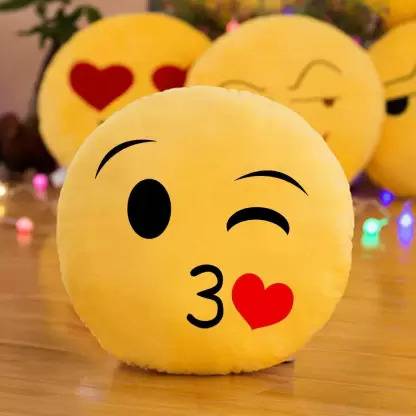ShyamProductsEnterprises Hot Selling Cute Kiss Emoji Cushion Premium Quality  - 34 cm