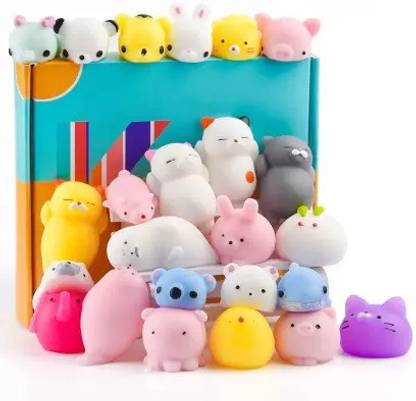 TRU TOYS 25Pcs Mochi Squishy Toys Kawaii Squishies Animals Panda Cat Paw Cute Mini Soft  - 5 cm