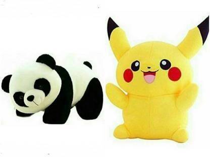Mishka Toys Toys panda-30 cm and Pikachu - 25 cm  - 30 cm