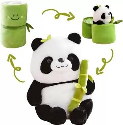 KidsBerry WeightedPlush 12" Cute Panda Plush with Bamboo - 25 cm