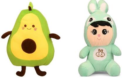 JUMBO CART Avocado & Bunny Cap Rabbit Soft/Stuffed Animal Toy For Boys/Girls/Kids/Baby  - 20 cm