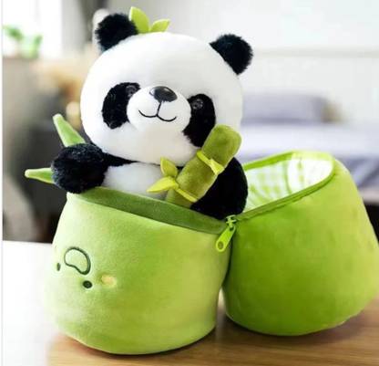 HELLOBEAR Bamboo Panda Soft Toy, Stuffed Panda Animal  - 28 cm