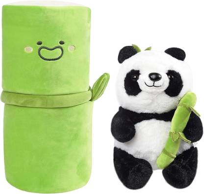 tinytotem Panda Bamboo Stuffed Animals Plush Toy, Bamboo Tube Panda  - 30 cm