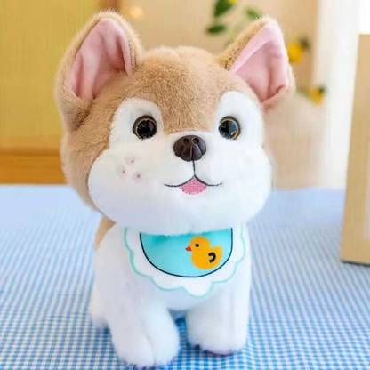 Teddy Daddy Baby Husky Dog Stuffed Soft Toy , Brown (1 single piece )  - 22 cm
