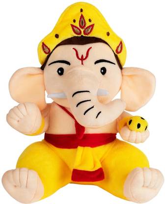 Vrindavanstore.in "Soft & Interactive Baby Ganesha Plush Toy Perfect Gift for Infants & Toddlers"  - 14 cm