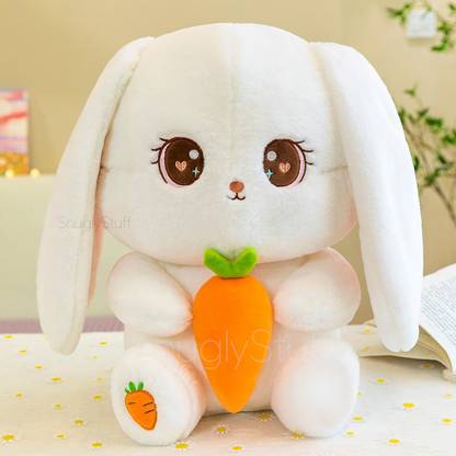 snuglystuff Soft Plush Bunny with Carrot Doll, Soft Toy For Girls, For Kids, Valentine Gift - 30 cm