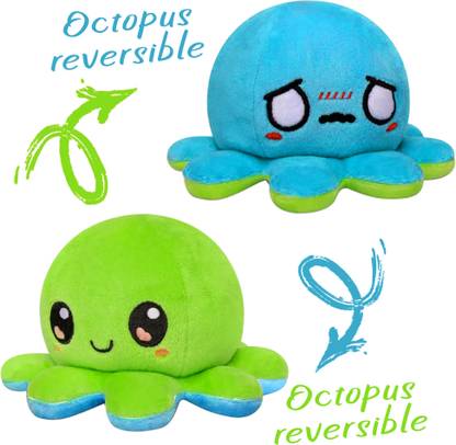 Xivir Mood Change Double-Sided Flip Octopus Plush Toys  - 12 cm