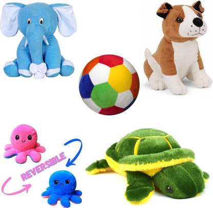 Lovebug 5 combo of Premium Quality Appu bol boll dog octopus turtle  - 30 cm