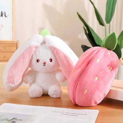 SPELEN Cute Strawberry Pocket Bunny Soft Toy - 20 cm