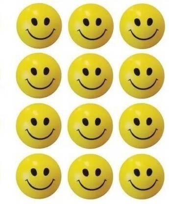 OREE Smiley Face Squeeze Stress Ball (Soft Ball)- Set of 12 (Yellow)  - 3 inch