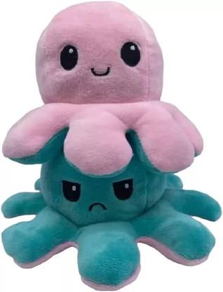 MINDKING ® Emotion Reversible Octopus Soft Toy  - 20 cm