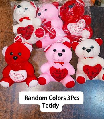 53 Arts Ultrasoft Heart Ring I Love You Hanging Teddy Bear Lovebale Huggable 3 pcs  - 5 cm