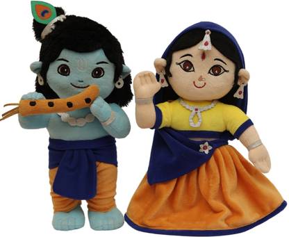 Panda's Box Lord Krishna & Radha Duo (Non-Musical) | Soft Plush Toys  - 30 cm