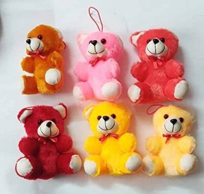 MGT CREATION NGT CREATION mini teddy bear soft toy set of 6 multi-color (6 inch)  - 3 cm
