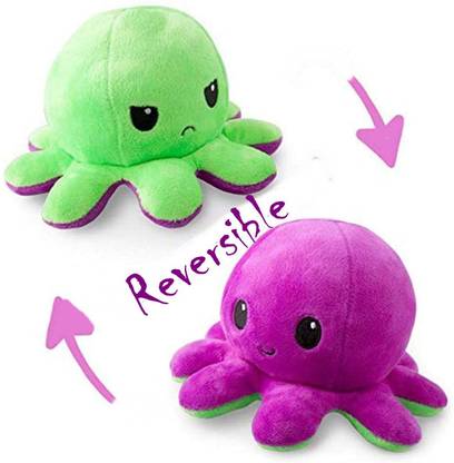 Toyingly Cute reversible blue purple octopus soft stuffed toy  - 25 cm