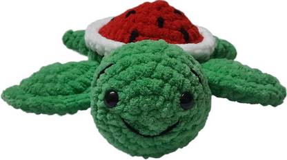crochet artwork Crochet Handmade Watermelon Turtle Plush Soft Toy  - 8 inch