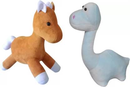Little Smile Dinosaur Horse Stuffed Animal Plush Toy for Kids Babies and Children  - 10 cm