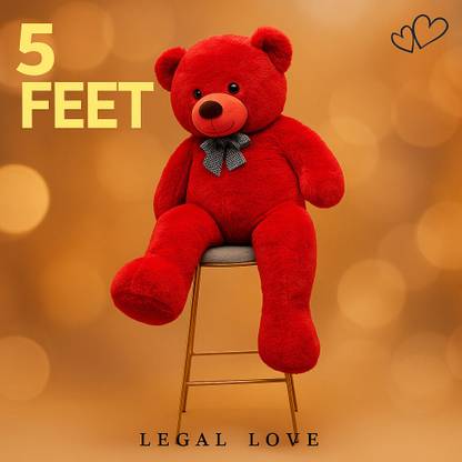 pandaabee LEGAL LOVE Giant Plush 5 Feet Red Teddy Bear Soft Stuffed Toy For Birthday Gift  - 153 cm