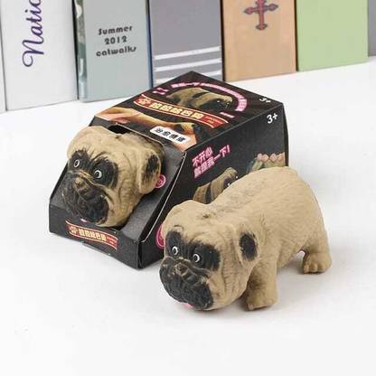 Raregets Cute Squishy Pug Dog, Stress Relief Toy, Fidget Toy, Best Gift for Dog Lovers  - 5 cm