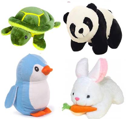 CRAZY TRADER Blue Penguin Panda Rabbit Tortoise soft toys teddy bear  - 10 cm