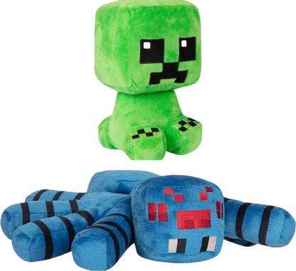 Fusked Flufies Minecraft Creeper and Spider Toys for Kids - Stuffed Toys for Girls  - 26 cm