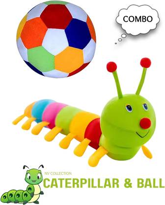 NV COLLECTION Kid-Safe Plush Caterpillar with Soft Ball for Fun  - 68 cm