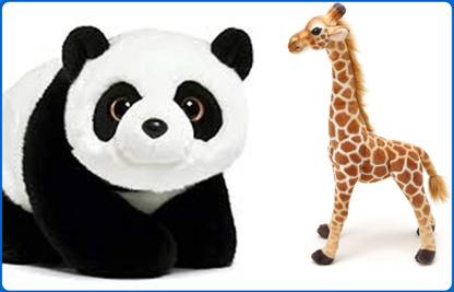 Swarah Collections Panda With Giraffe Soft Toys Kof Kids-1  - 25 cm