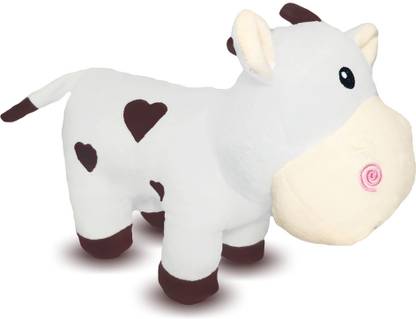 TedNBulbul Fluffy Clarabelle Cow Stuff Plush Toy Hand Made, Non-Shrinkable & Washable  - 25 cm