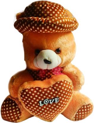 Tazeem Traders Medium Size Cute Teddy Bear Holding a Heart of Love for Girls and Boys  - 42 cm