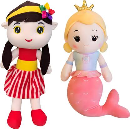 papapops Sofia Doll and Mermaid Princess Doll Super Soft Plush Teddy Bear Toys for Girls  - 32 cm