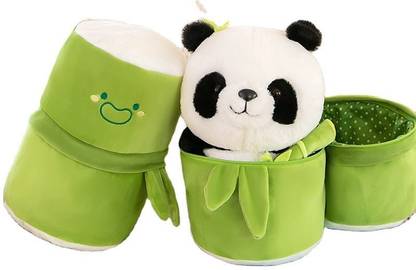 VibeFly Highy Quality Soft Huggable 2 in 1 Panda With Bamboo Teddy Bear - 35 cm  - 30 cm