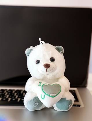 GiftyLuxe Petite cuddly bear with heart patch  - 25 cm