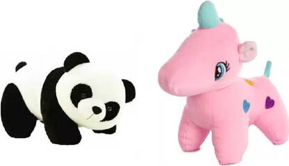 FUN2PLAY Best Quality Stuffed Soft Pink Unicorn and Panda for Kids  - 25 cm