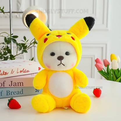 snuglystuff Stitch Pikachu Panda Plush Toy Stuffed Animal Fluffy Plushies Lovely Doll  - 25 cm