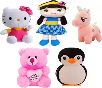 MPR ENTERPRISES Spunky soft toys and adorable for kids, gift & teddy bear, Combos of 5  - 28 cm