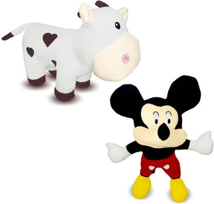 TedNBulbul Super Soft Clarabelle Cow(25cm)& Mickey Mouse Plush Toys-100%Washable & HandMade  - 48 cm