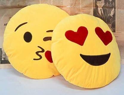 sai ji Cushion Pillow Soft Toy Emoji Combo of 3 Psc  - 30 cm